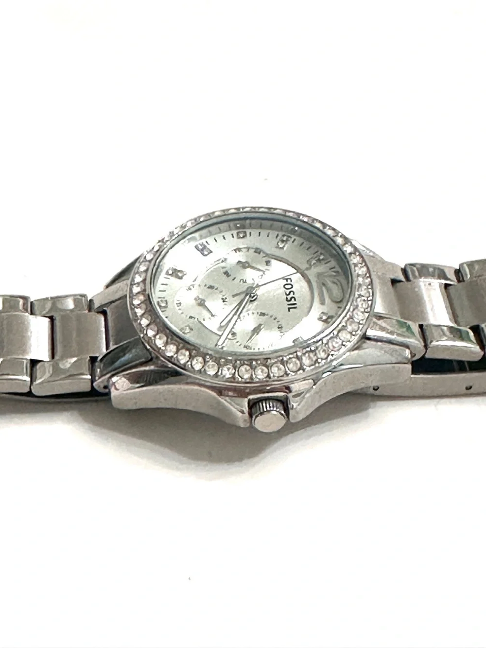 Fossil RILEY Crystal-Trim Stainless Steel Women's Watch